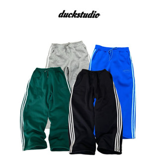 [DUCKSTUDIO] QUẦN DÀI 3 SỌC FORM ỐNG RỘNG UNISEX NAM NỮ NỈ BÔNG COTTON