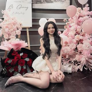 Váy yếm ren lông chân bồng nhún KT cho nữ - Women