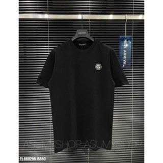 Áo phông nam nữ  Cotton 100% dày dặn  Philipp Plein thêu logo philip sắt phối đính đá  sau lưng siêu hot