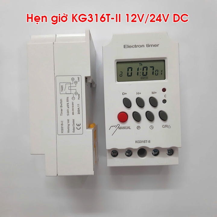 Công tắc hẹn giờ 12V 24V DC KG316T-II 25A tự động bật tắt thiết bị điện, ổ cắm hẹn giờ, timer hẹn gi