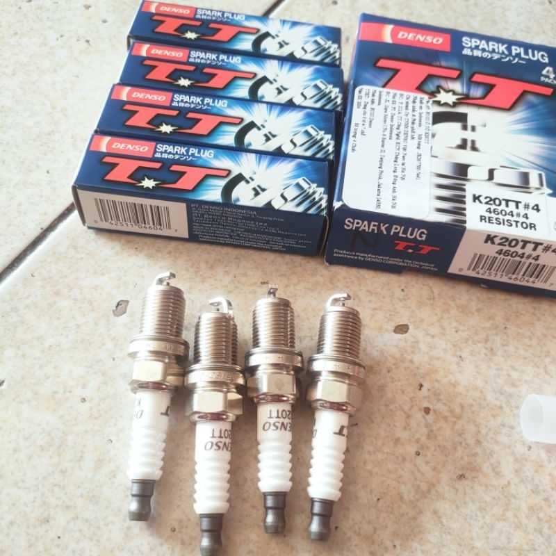 Bộ 4 Bugi đánh lửa Denso bạch kim (Iridium) ren 14 chân ngắn mã K20TT#4