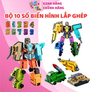 Bộ số biến hình LOẠI LỚN NHẤT, đồ chơi lắp ráp lắp ghép robot sáng tạo nhiều hình cho bé