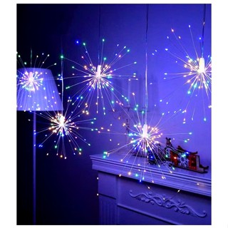 Dây Đèn LED Pháo Hoa 3 tầng - 5 Chùm Màu Vàng,  Đủ Màu Trang trí  Siêu Đẹp Dây dài 3m