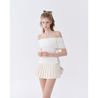  chân váy xếp ly hộp - cheri pleated skirt - RED BEAN 