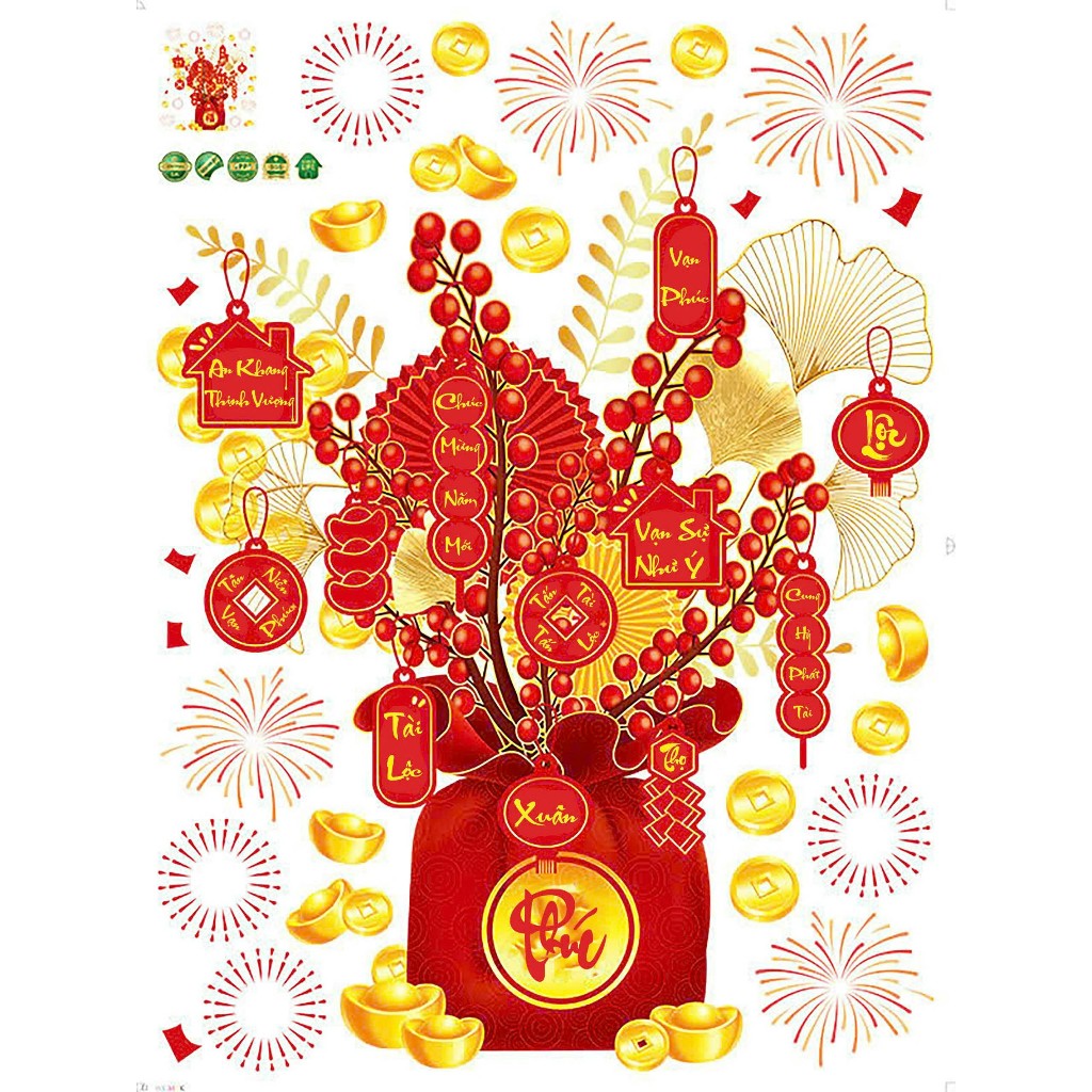 Decal dán trí tết giáng sinh, tranh PA102