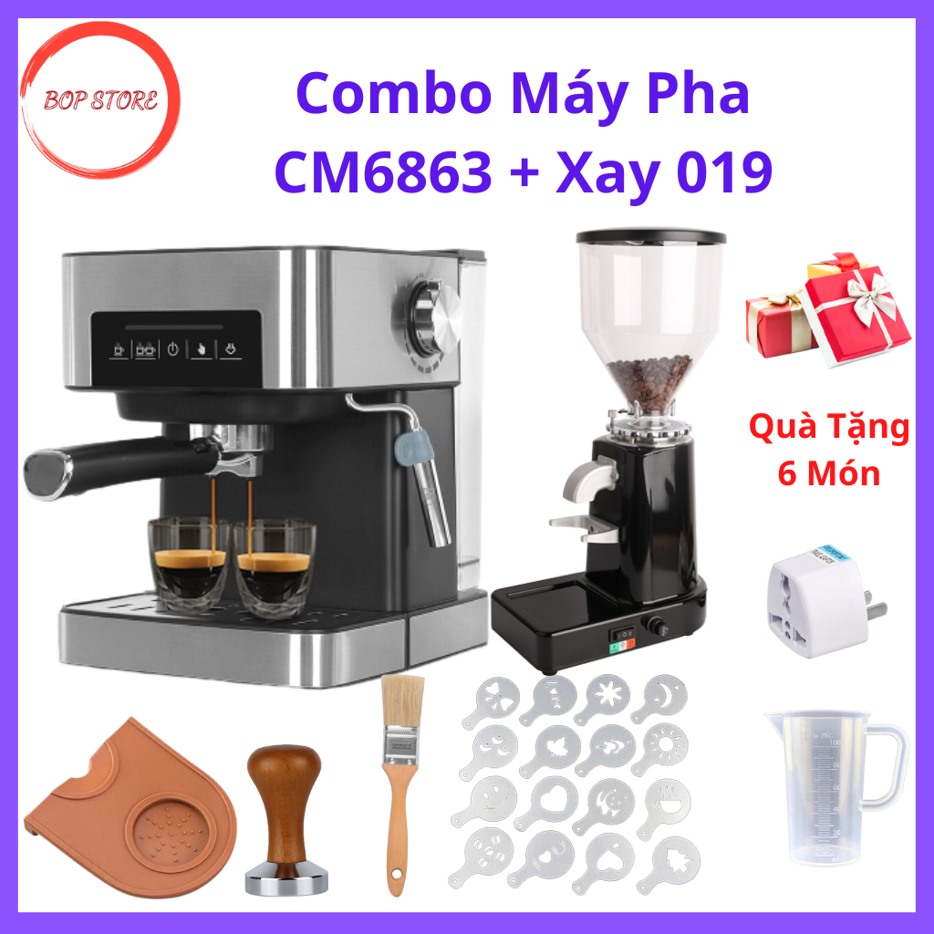 Combo Máy Pha Cafe CM6863 + Xay 019