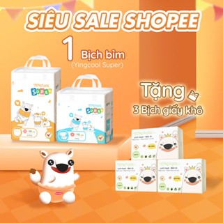 [ Tặng 3 gói giấy khô  - 1b Yingcool Super ] Bỉm YINGCOOL SUPER Size S104/MD92/MQ88/L80/XL76/XXL72/XXXL72