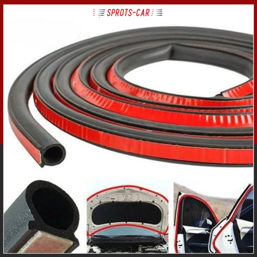 Gioăng cao su, ron cao su, gioăng chống ồn xe hơi chữ D (loại to KT 15x12 mm) chống ồn, chống bụi ( Ron cao su 3M)