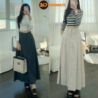  Chân váy 247Joomate dáng dài siêu hack eo tôn dáng xếp li phong cách hàn 6906 P13K8 