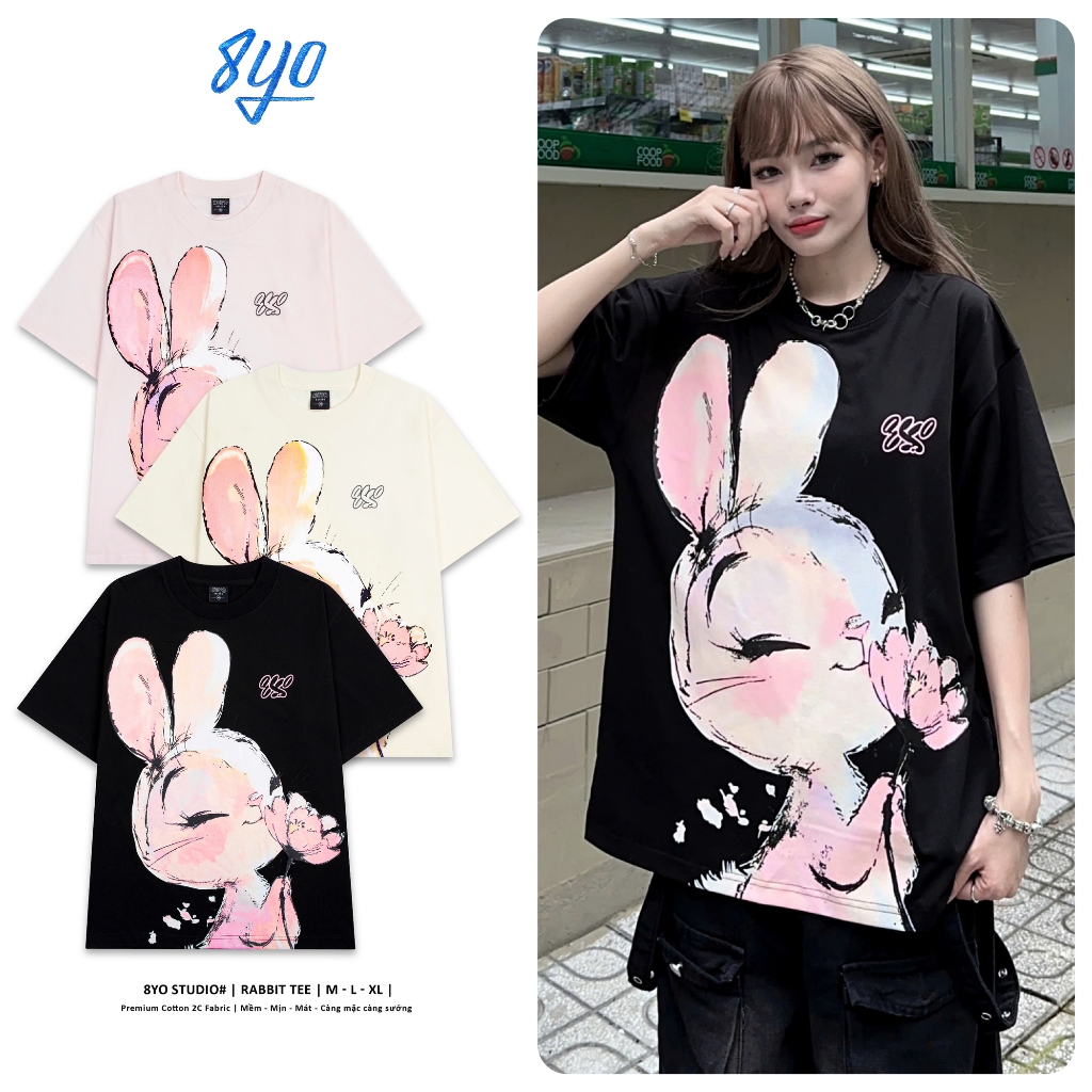 Áo Thun 8YO RABBIT Tee Cotton Mềm Mịn Mát - Áo Phông Local Brand Unisex Nam Nữ Form Rộng | BigBuy360 - bigbuy360.vn