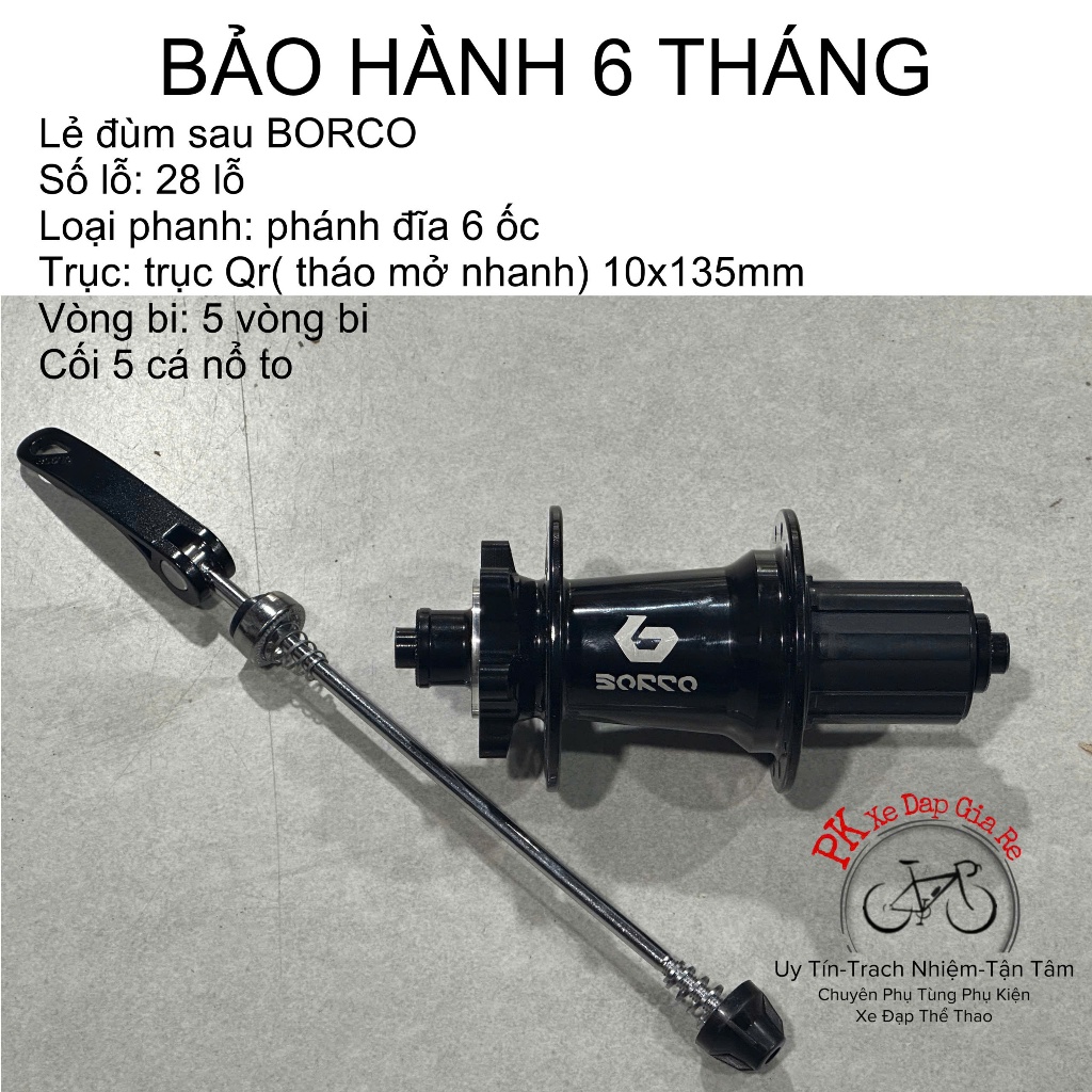 Lẻ đùm sau xe đạp cối nổ to 24 - 28 - 32 lỗ sử dụng phanh đĩa, Hub sau xe đạp 5 bạc đạn 6 cá nổ to, 