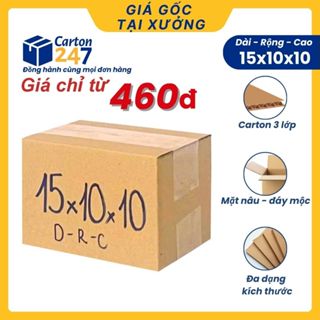 15x10x10 COMBO 100  Hộp carton giấy đóng gói hàng hộp bìa carton giá rẻ - Carton 247