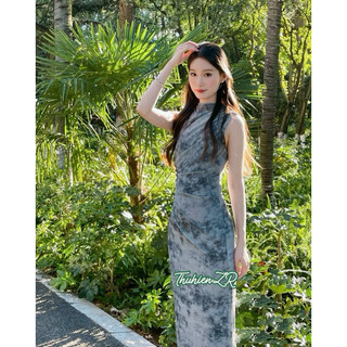 (AUTH SẴN XS)Váy midi ZARA 4661/213/111 vải tuyp sát nách nhún thân màu đá xám(kèm ảnh thật)