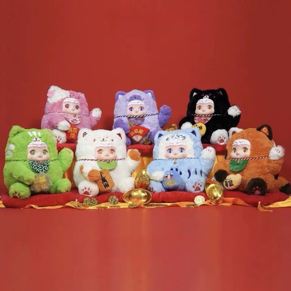 Blind box hộp mù Lucky meow Mèo thần tài Blind box chính hãng Baby Three BL021