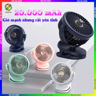 Quạt mini sạc điện 15000/20000 mAh Quạt động cơ không chổi than Quạt kẹp bàn có thể sạc lại Quạt sạc tích điện Gió mạnh