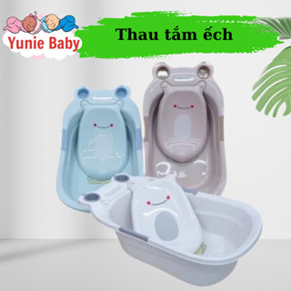 Thau chậu tắm cao cấp hình ếch kèm lưới đỡ tắm cho bé