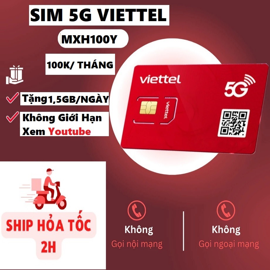 [ 1 TỶ GB ] Siêu SIM 5G Viettel Gói MXH80Y SD125 SD500 Vào Mạng Cực Đỉnh Dùng Miễn Phí Data Sử Dụng 