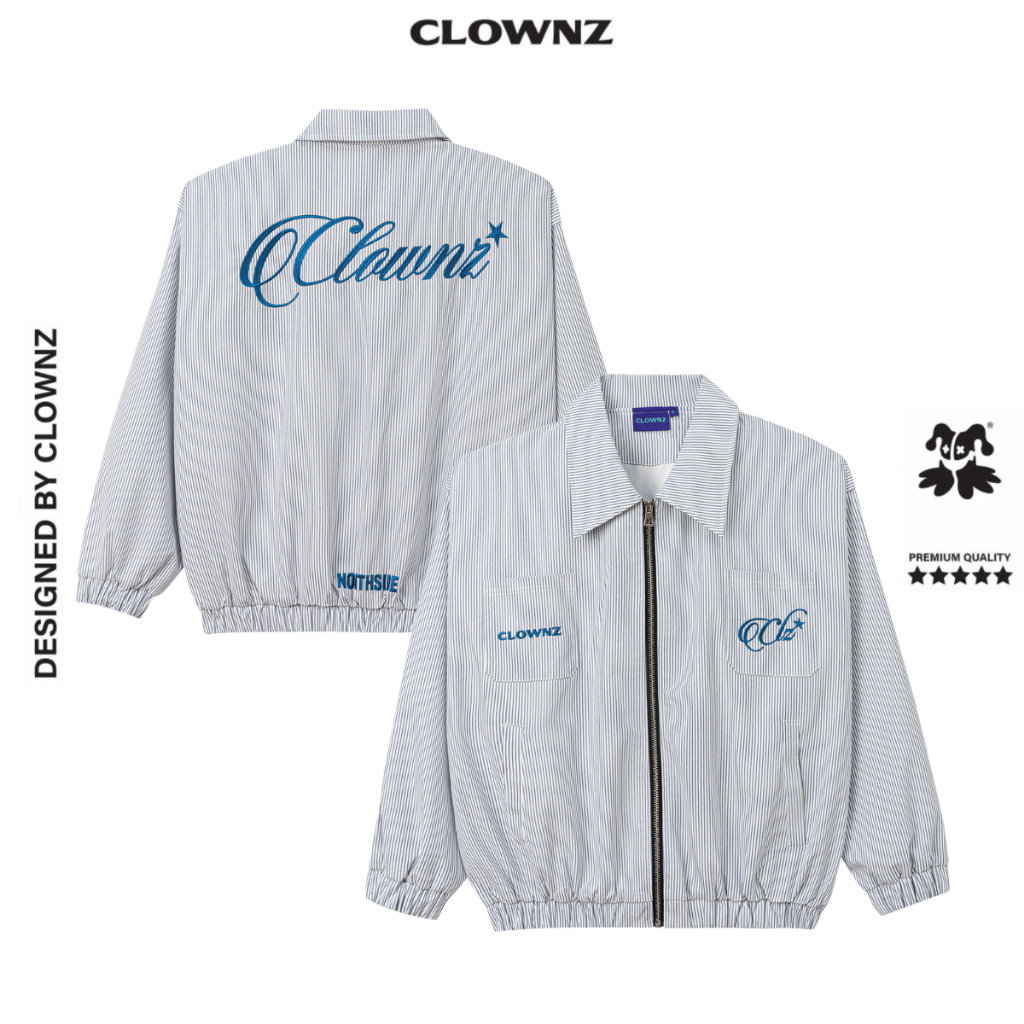 Áo khoác ClownZ Blink Stripped Jacket vải cotton kim tuyến unisex nam nữ áo jacket local brand
