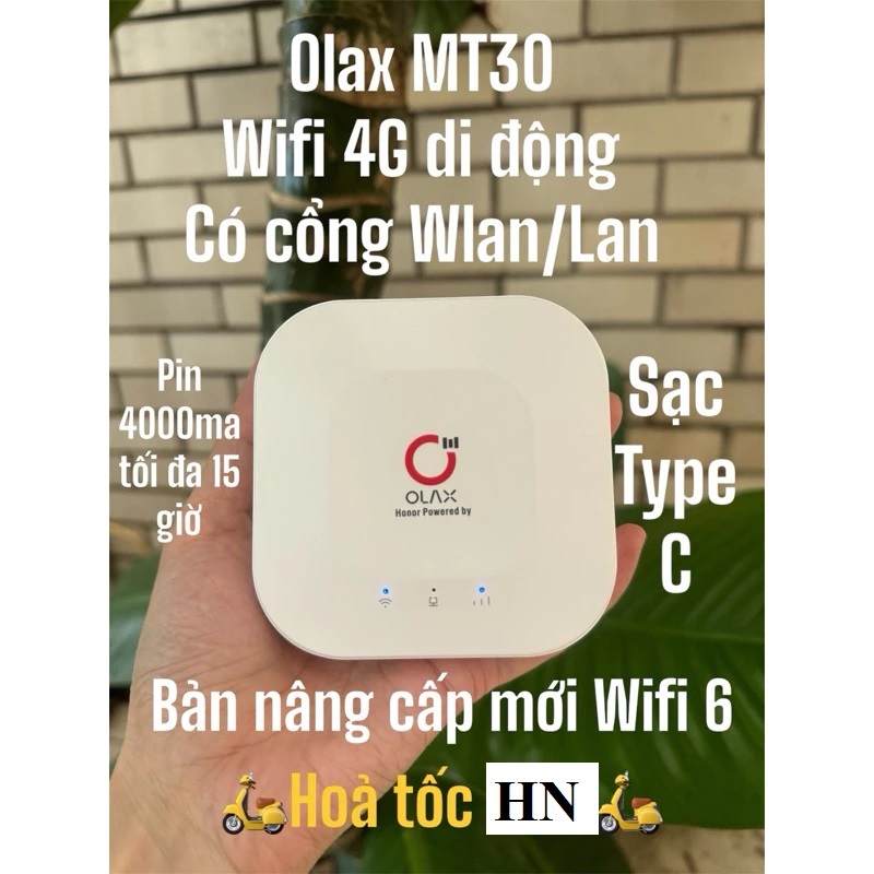 Bộ Phát Wifi Không Dây Lắp Sim OLAX MT30 Chính Hãng Phát Mạng Cực Tốt Pin Trâu Liên Tục 10 Tiếng