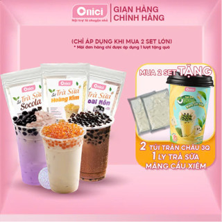 Trà sữa trân châu BẾP CỦA MẸ ONICI set nguyên liệu phúc long, thái xanh, thái đỏ thành phẩm 30-35 ly