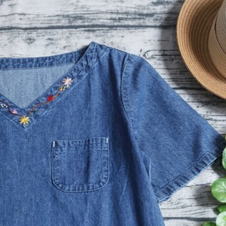 VÁY DENIM CÓ TÚI DÁNG SUÔNG