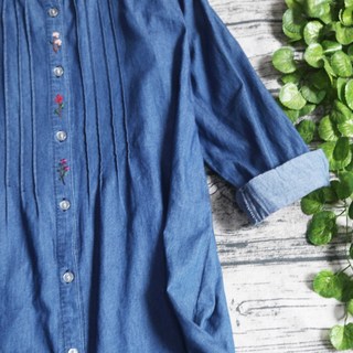 VÁY ĐẦM SƠ MI DENIM XẾP LY