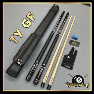 Cơ Bida Lỗ Pool TY GF Ngọn Công Nghệ Lõi Carbon Xuyên Tâm, Gậy Bi A Lỗ Tay Da Ren Radial Phíp XTC