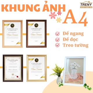 TRENY - Khung ảnh A4 cao cấp, khung ảnh treo tường, để bàn, khung bằng khen