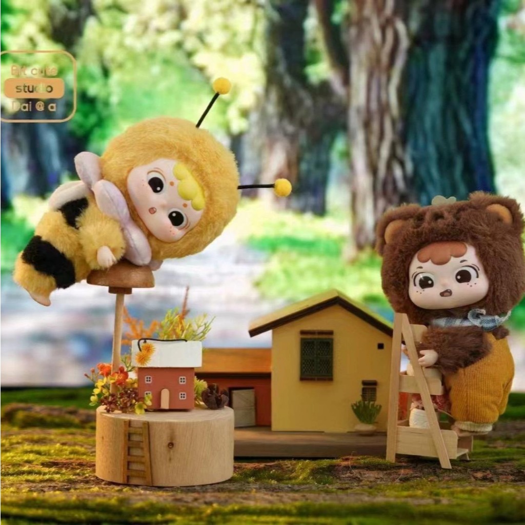 Blind box hộp mù tiệc thú bông Dai's Animal Crazy Daily Plush Vinyl Blind box chính hãng Cute Studio