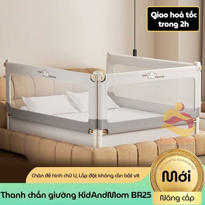 [HOẢ TỐC] Thanh chắn giường cho bé KidAndMom BR25 thiết kế chống kẹt, chống vấp ngã, cao 75-105cm