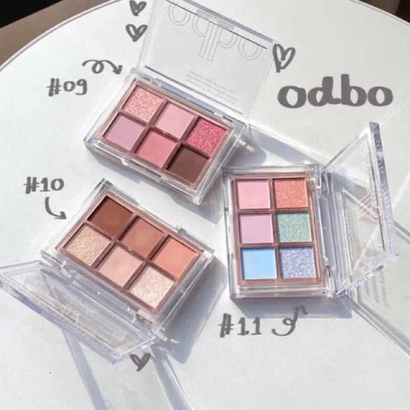 Bảng Phấn Mắt 6 Ô Odbo Nhũ Lì 4.8g