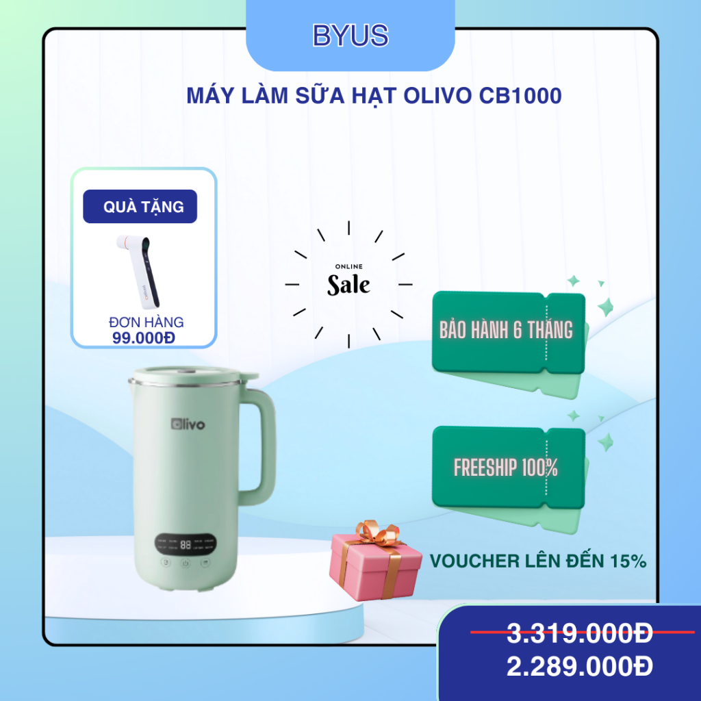 Máy Làm Sữa Hạt OLIVO CB1000