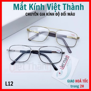  Kính lão có độ sẵn viễn thị cho người già đọc sách mắt thủy tinh chống trầy 2 cầu Mắt Kính Việt Thành L12 
