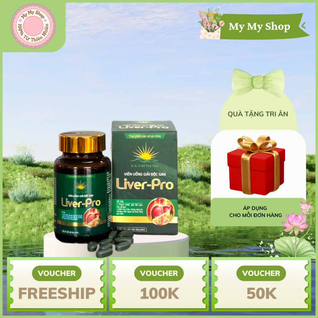 Thải độc gan LIVER PRO giải rựu bia thải độc Lọ 60 viên