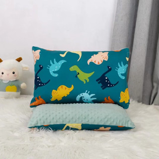 Gối Đầu Cho Bé Vải Nhung Hạt Đậu Phối Cotton Mềm Mịn 30x50cm - Gối Nằm Em Bé Êm Ái