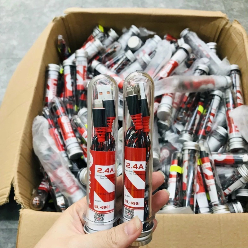 Dây sạc nhanh BYZ trong ống , truyền dữ liệu cho iphone, type C , micro