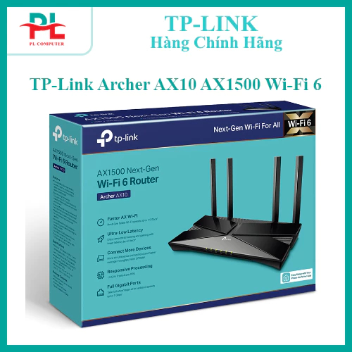 Bộ Định Tuyến TPLink Archer AX10 AX1500 Wi-Fi 6 Router - Hàng Chính Hãng - BH 24TH