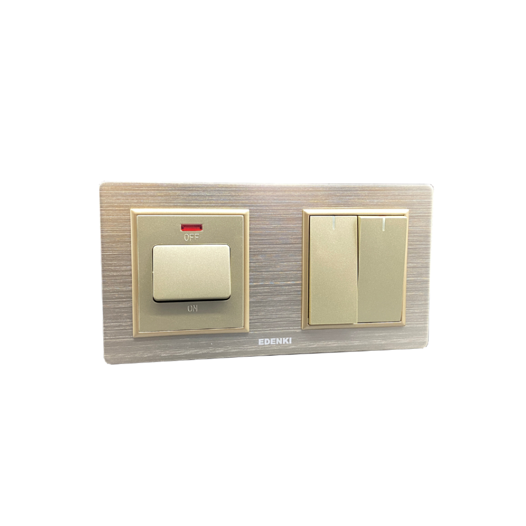 Mặt viền 2 module đủ chất liệu kính, nhôm, nhựa Edenki Luxury EL