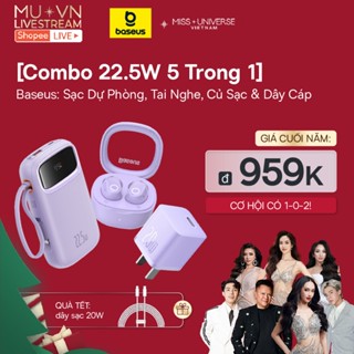 [Combo 5 trong 1] Bộ Sạc dự phòng 22.5W 20000mAh, Tai Nghe WM02, Củ sạc PD GaN5 kèm dây sạc 20W Tặng Cáp Sạc 100W