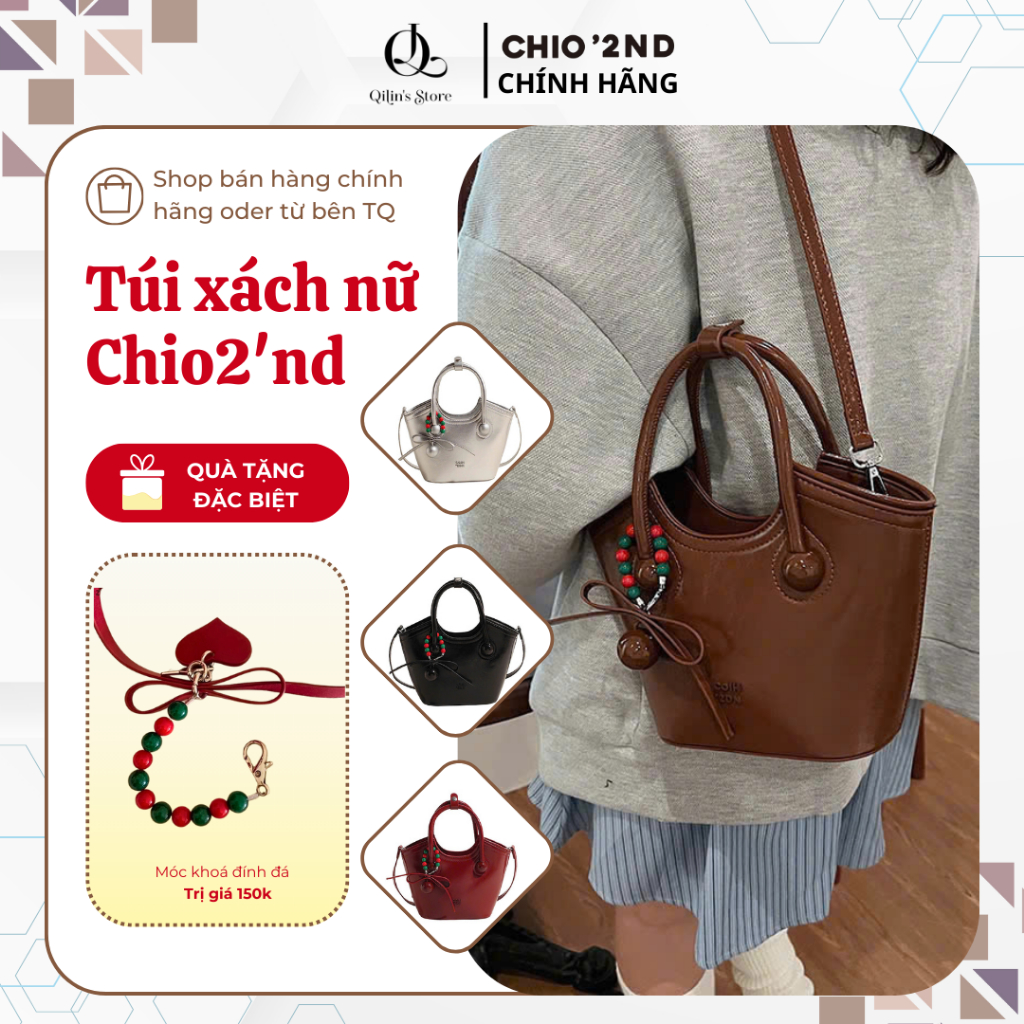 Túi 𝗖𝗵𝗶𝗼'𝟮𝗻𝗱 Hàng QC - Túi xách nữ Chio2'nd + tặng kèm charm sang chảnh