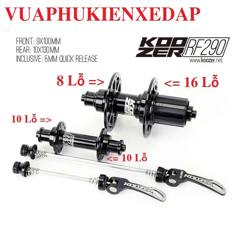 Đùm Moay ơ nhôm xe đạp Koozer FR290 cối nổ líp thả phanh U V 20 24 lỗ 4 bạc đạn 4 cá