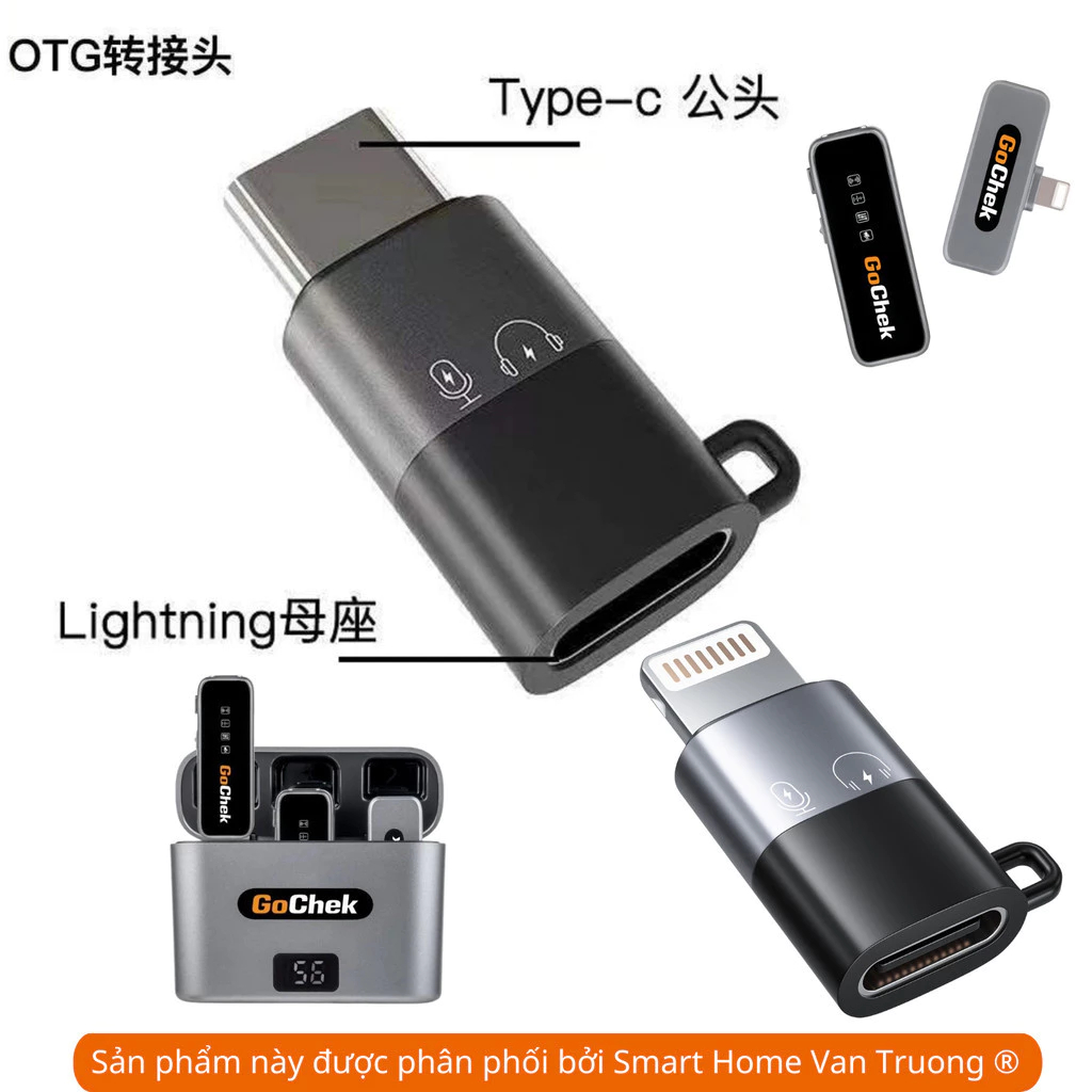 Phụ kiện míc không dây thu GOCHEK BOYA JBL cho điện thoại TYPE C sang lignhing ( chỉ dùng cho mic)