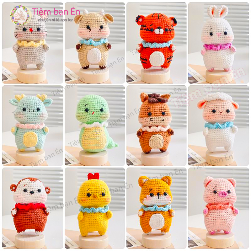 Móc Khoá Len 12 Con Giáp Size To Móc Khoá Handmade Bằng Len, Móc Khoá Con Vật Bằng Len TIệm bạn Én