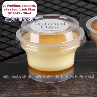 100 Hộp Nhựa Đựng Flan,  Caramen, Sữa Chua, Pudding Nướng Hoặc Hấp Trực Tiếp 90ml [7045]