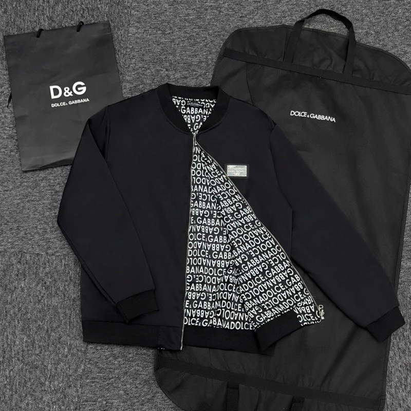 Áo khoác bomber gió nam nữ Đôn Chề thêu logo, Áo gió Dolce phối chữ dolce lót bên trong style đường 