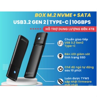  Box ORICO PWM2-G2 - Box SSD M2 NVME To USB Type-C  10Gbps  Bảo Hành 12 Tháng Hỗ Trợ Tối Đa 4TB 