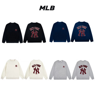 Áo sweater MLB in logo nỉ bông swt NY New york bassic form rộng nam nữ unisex-SWT NY