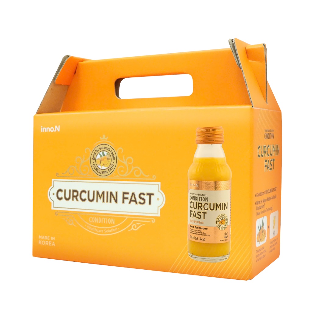 Hộp QUÀ SANG TRỌNG 10 chai nước tinh nghệ CURCUMIN FAST bảo vệ chức năng dạ dày