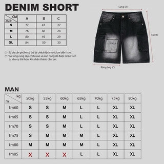 DENIM SHORT / Washed Black
