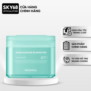  Hộp 100 miếng Toner pad Mediheal Làm Dịu Phục Hồi Da Madecassoside Blemish Pad 180ml - XANH NGỌC 